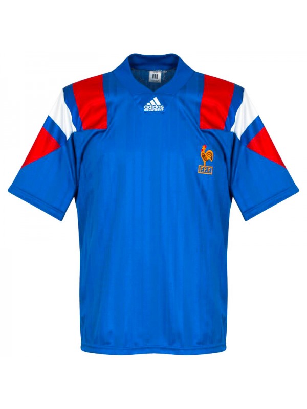 France maillot rétro maillot de football uniforme hommes premier kit de football sportswear maillot haut 1992-1994